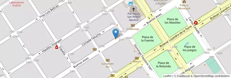 Mapa de ubicacion de Bar Carola en Argentine, Santa Fe, Departamento Caseros, Municipio De Casilda, Casilda.