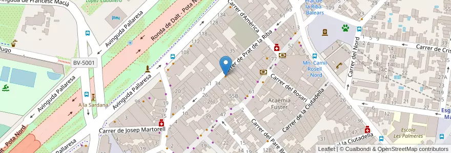 Mapa de ubicacion de Bar Casa Felix en 西班牙, Catalunya, Barcelona, Barcelonès, Santa Coloma De Gramenet.