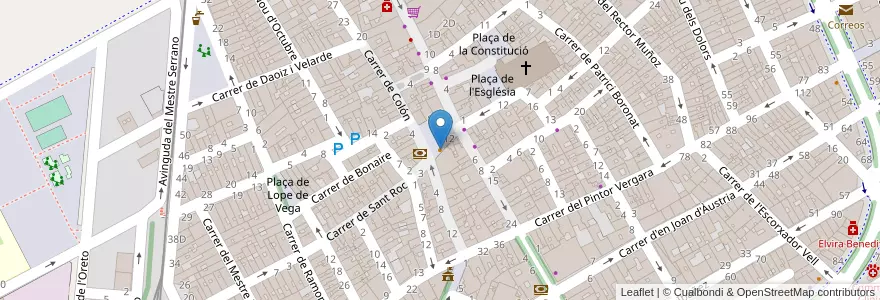 Mapa de ubicacion de Bar Castelló en スペイン, バレンシア州, València / Valencia, La Ribera Alta, L'Alcúdia.
