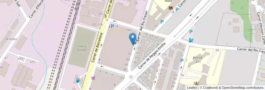 Mapa de ubicacion de Bar Cefeteria 2 en スペイン, カタルーニャ州, ジローナ, Gironès, ジローナ.