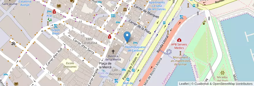 Mapa de ubicacion de Bar Celta Pulperia en إسبانيا, كتالونيا, برشلونة, بارسلونس, Barcelona.
