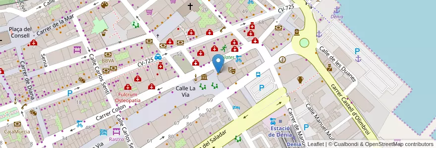 Mapa de ubicacion de Bar Centre Social en Spanien, Valencianische Gemeinschaft, Alicante, La Marina Alta, Dénia.