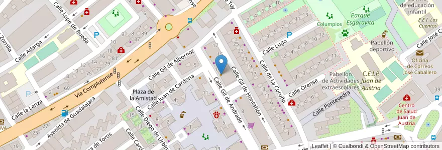 Mapa de ubicacion de Bar Cervantes en إسبانيا, منطقة مدريد, منطقة مدريد, Área Metropolitana De Madrid Y Corredor Del Henares, القلعة الحجارة.