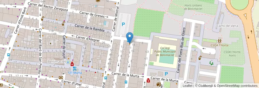 Mapa de ubicacion de Bar Cervecería Mestre en Spanien, Valencianische Gemeinschaft, Valencia, Comarca De València, Valencia.