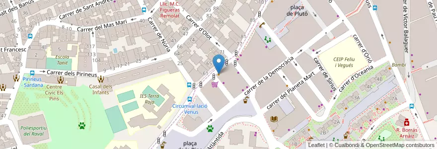 Mapa de ubicacion de Bar Chiqui en Испания, Каталония, Барселона, Барселонес, Бадалона.