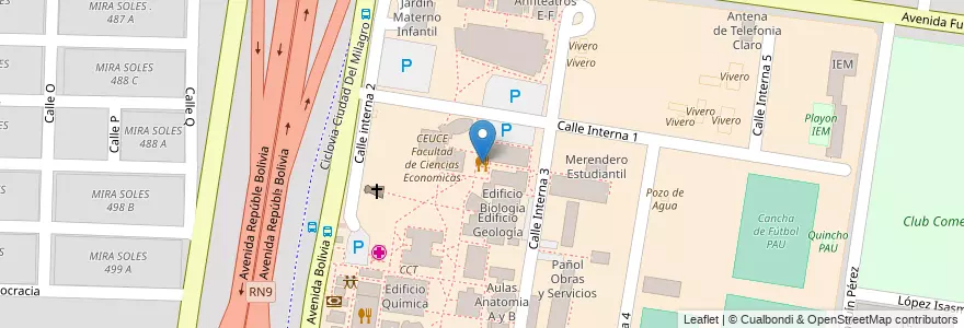 Mapa de ubicacion de Bar Ciencias Naturales en アルゼンチン, サルタ州, Capital, Municipio De Salta, Salta.