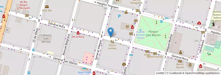 Mapa de ubicacion de Bar Cipolletti en 아르헨티나, 칠레, 리오네그로주, Cipolletti, Departamento General Roca.