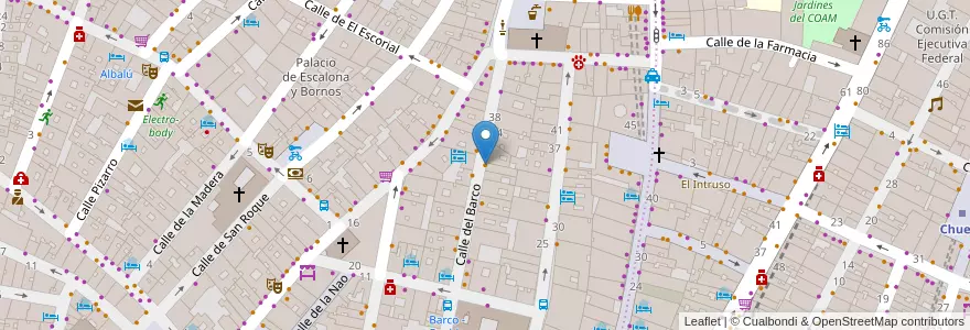 Mapa de ubicacion de Bar Code en 스페인, Comunidad De Madrid, Comunidad De Madrid, Área Metropolitana De Madrid Y Corredor Del Henares, 마드리드.