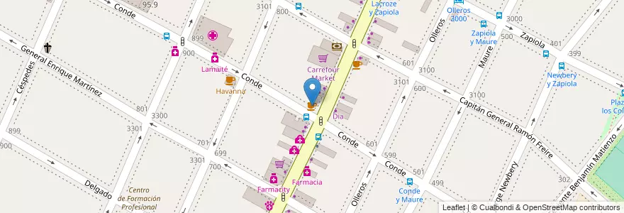 Mapa de ubicacion de Bar Conde, Colegiales en 아르헨티나, Ciudad Autónoma De Buenos Aires, 부에노스아이레스, Comuna 13.
