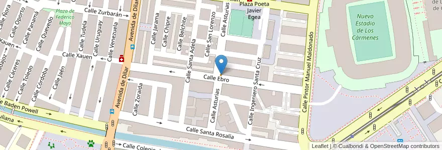 Mapa de ubicacion de Bar Cúllar en Espanha, Andaluzia, Granada, Comarca De La Vega De Granada, Granada.