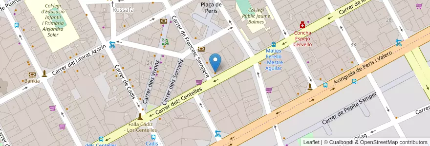 Mapa de ubicacion de Bar d'Almudin en Espagne, Communauté Valencienne, Valence, Comarca De València, Valence.