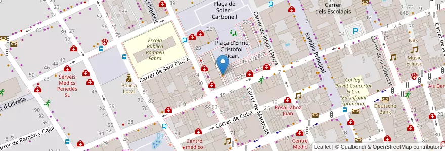 Mapa de ubicacion de Bar Dansaires Vilanovins en スペイン, カタルーニャ州, Barcelona, Garraf, Vilanova I La Geltrú.