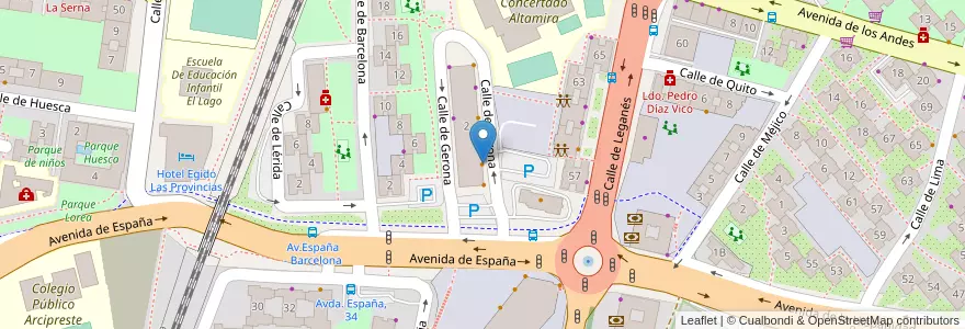 Mapa de ubicacion de Bar de Copas Capricho en اسپانیا, بخش خودمختار مادرید, بخش خودمختار مادرید, Área Metropolitana De Madrid Y Corredor Del Henares, Fuenlabrada.