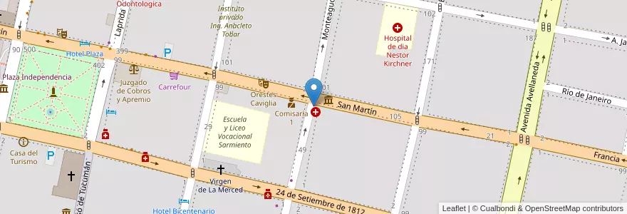 Mapa de ubicacion de Bar de Javier en Аргентина, Тукуман, San Miguel De Tucumán, Departamento Capital, San Miguel De Tucumán.