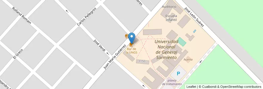 Mapa de ubicacion de Bar de la UNGS en Argentinien, Provinz Buenos Aires, Partido De Malvinas Argentinas, Los Polvorines.