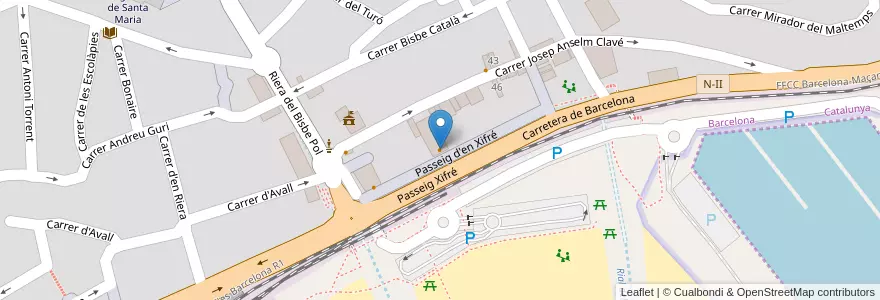 Mapa de ubicacion de Bar de l'Ateneu en Espanha, Catalunha, Barcelona, Maresme, Arenys De Mar.