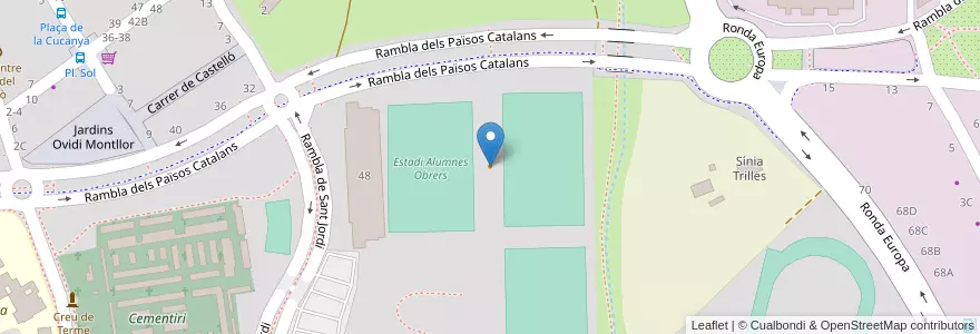 Mapa de ubicacion de Bar de l'Estadi de Futbol en إسبانيا, كتالونيا, برشلونة, Garraf, Vilanova I La Geltrú.