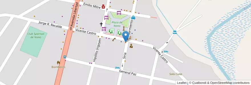 Mapa de ubicacion de Bar de Miguel en 아르헨티나, Córdoba, Departamento San Alberto, Municipio De Nono, Pedanía Nono, Nono.