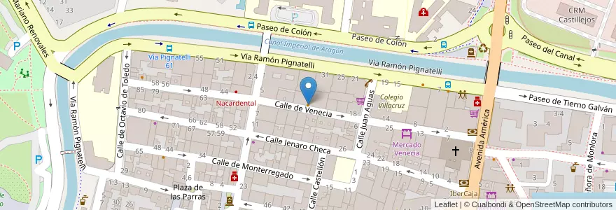 Mapa de ubicacion de Bar de Película en 스페인, Aragón, 사라고사, Zaragoza, 사라고사.