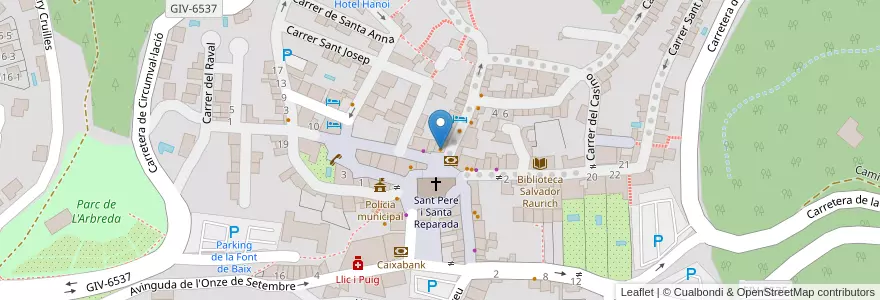 Mapa de ubicacion de Bar de Plaça en Испания, Каталония, Жирона, Baix Empordà, Begur.