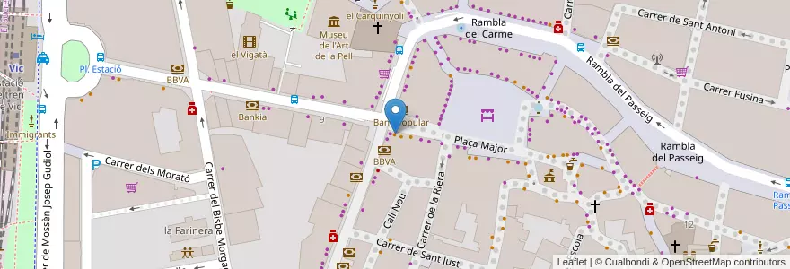 Mapa de ubicacion de Bar del Casino en Espanha, Catalunha, Barcelona, Osona, Vic.