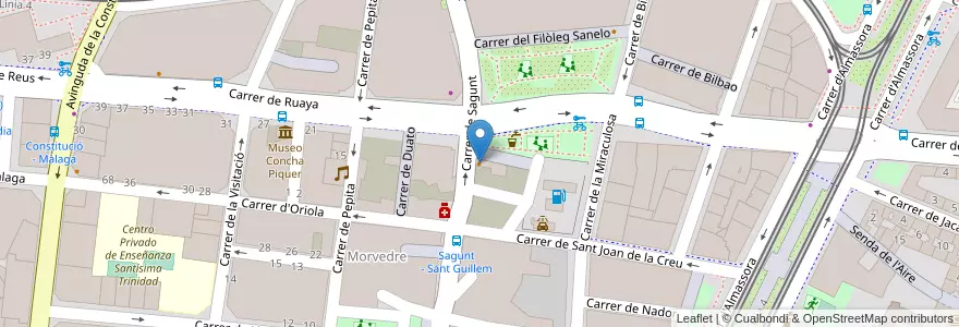 Mapa de ubicacion de Bar del Este en 西班牙, Comunitat Valenciana, 華倫西亞, Comarca De València, València.