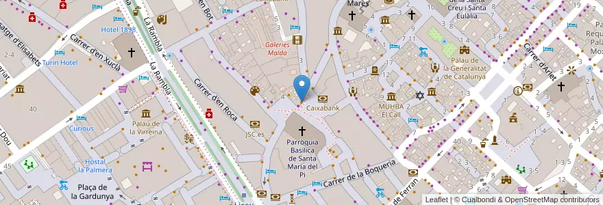 Mapa de ubicacion de Bar del Pi en إسبانيا, كتالونيا, برشلونة, بارسلونس, Barcelona.