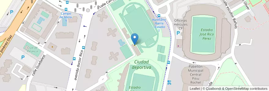 Mapa de ubicacion de Bar Deportivo en スペイン, バレンシア州, Alacant / Alicante, L'Alacantí, Alacant / Alicante.