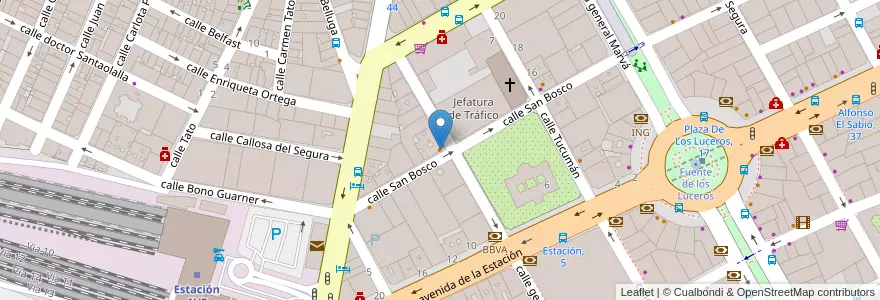 Mapa de ubicacion de Bar Don Bosco en Spanien, Valencianische Gemeinschaft, Alicante, L'Alacantí, Alicante.