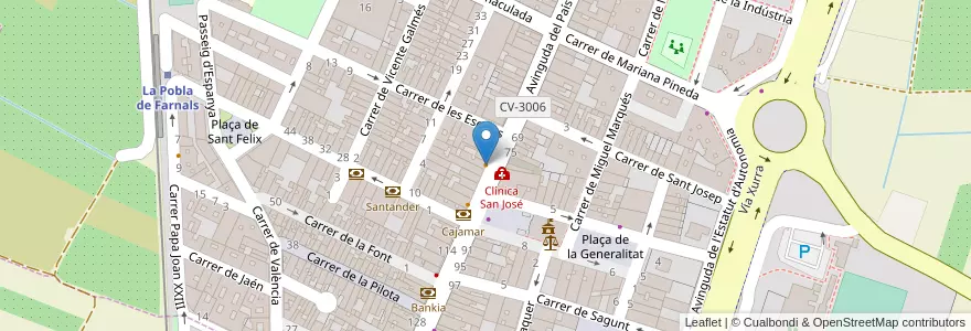 Mapa de ubicacion de Bar Dora en Espanha, Comunidade Valenciana, València / Valencia, L'Horta Nord, La Pobla De Farnals.