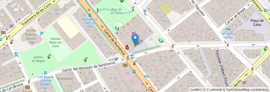 Mapa de ubicacion de Bar Duero en España, Catalunya, Barcelona, Barcelonès, Barcelona.