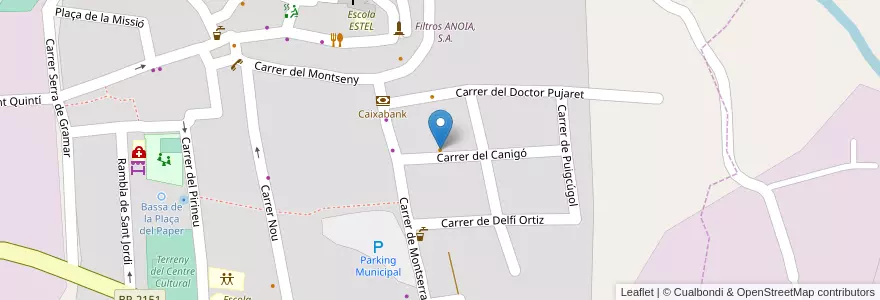 Mapa de ubicacion de Bar El Canigo en Spagna, Catalunya, Barcelona, Alt Penedès, Sant Pere De Riudebitlles.
