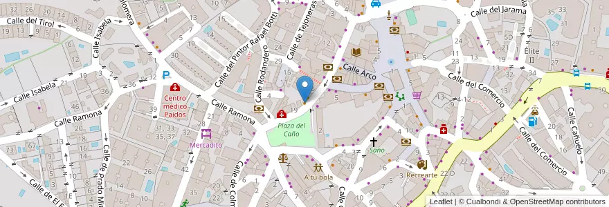 Mapa de ubicacion de Bar El Caño en España, Comunidad De Madrid, Comunidad De Madrid, Cuenca Del Guadarrama, Galapagar.