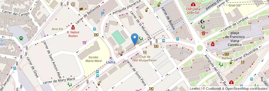 Mapa de ubicacion de Bar El Chaparral en Испания, Каталония, Барселона, Барселонес, Бадалона.