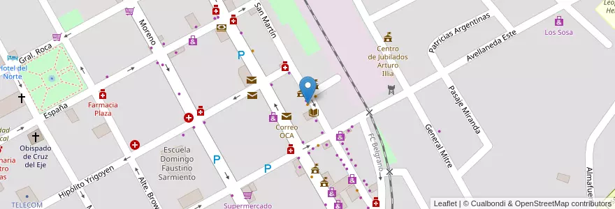 Mapa de ubicacion de Bar "El Chuscha" en Arjantin, Córdoba, Departamento Cruz Del Eje, Municipio De Cruz Del Eje, Pedanía Cruz Del Eje, Cruz Del Eje.