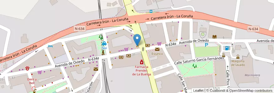 Mapa de ubicacion de Bar El Cruce en İspanya, Asturias, Asturias, Siero.