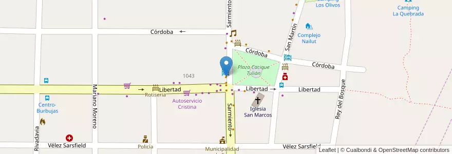 Mapa de ubicacion de Bar El Maizal en 아르헨티나, Córdoba, Departamento Cruz Del Eje, Pedanía San Marcos, San Marcos Sierras, San Marcos Sierra.