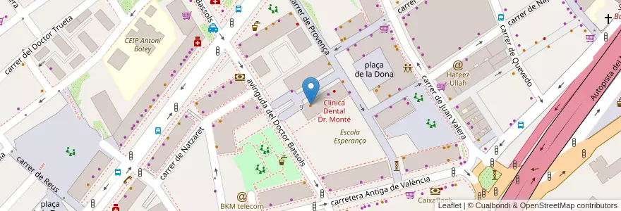 Mapa de ubicacion de Bar El Mesón en 西班牙, Catalunya, Barcelona, Barcelonès, Badalona.