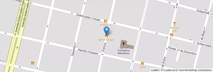 Mapa de ubicacion de Bar El Parque en Argentine, Santa Fe, Departamento La Capital, Santa Fe Capital, Santa Fe.