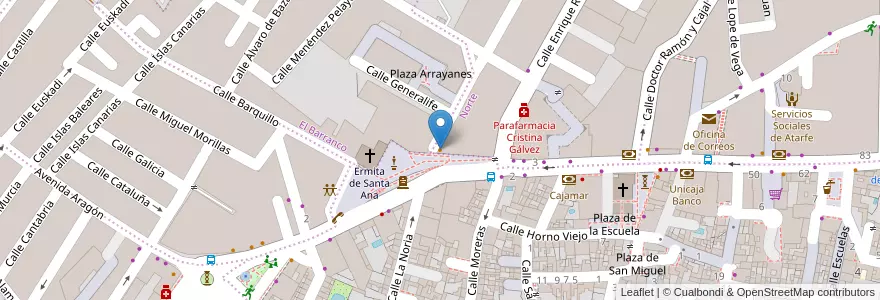 Mapa de ubicacion de Bar El Paseo en İspanya, Andalucía, Granada, Comarca De La Vega De Granada, Atarfe.