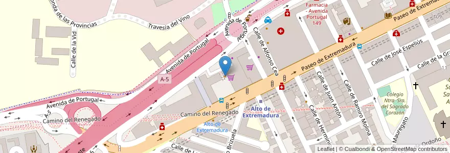 Mapa de ubicacion de Bar El Paso en 西班牙, Comunidad De Madrid, Comunidad De Madrid, Área Metropolitana De Madrid Y Corredor Del Henares, Madrid.