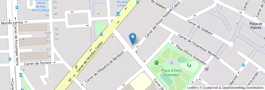 Mapa de ubicacion de Bar El Pipa en スペイン, バレンシア州, València / Valencia, Comarca De València, València.