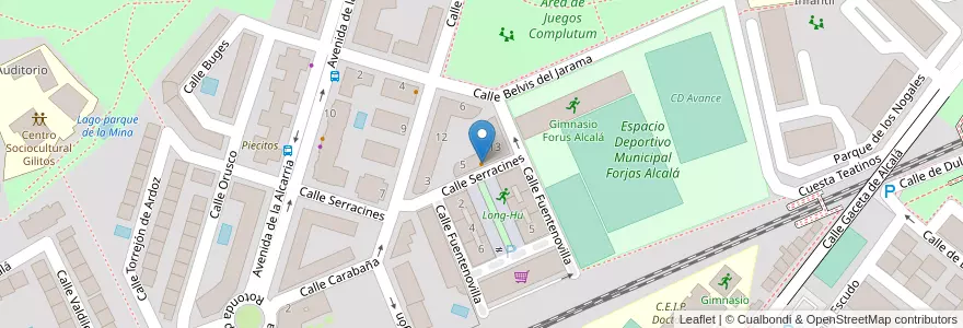 Mapa de ubicacion de Bar El Refugio en 西班牙, Comunidad De Madrid, Comunidad De Madrid, Área Metropolitana De Madrid Y Corredor Del Henares, Alcalá De Henares.