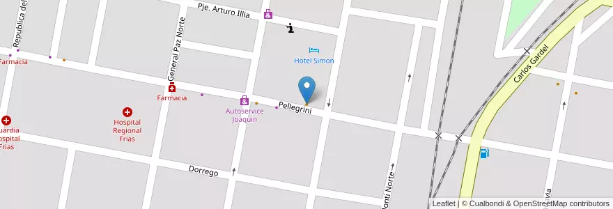 Mapa de ubicacion de Bar El Retorno en Arjantin, Santiago Del Estero, Departamento Choya, Frías.