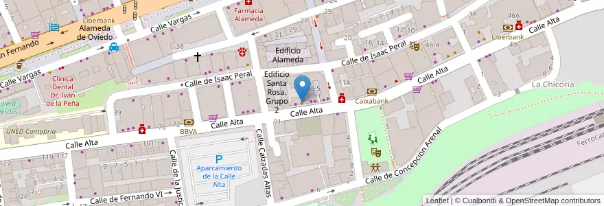 Mapa de ubicacion de Bar El Roble en Испания, Кантабрия, Кантабрия, Santander, Santander.