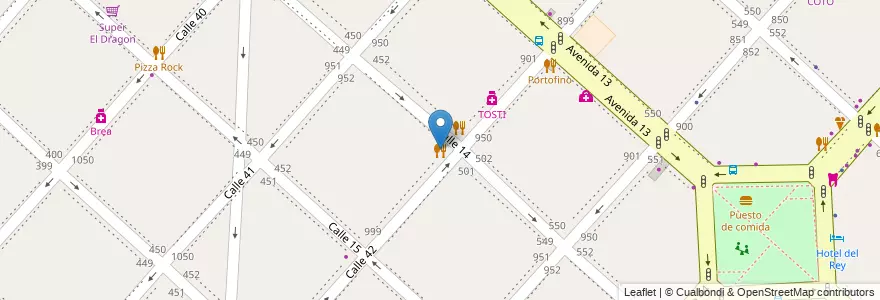 Mapa de ubicacion de Bar El Tonel, Casco Urbano en Argentinië, Buenos Aires, Partido De La Plata, La Plata.