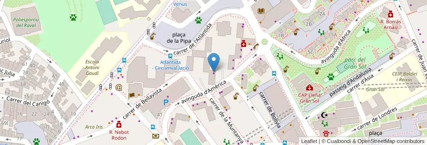 Mapa de ubicacion de Bar "Elvis" en Espanha, Catalunha, Barcelona, Barcelonès, Badalona.