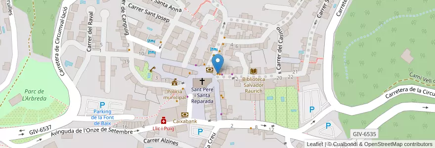 Mapa de ubicacion de Bar Es Castell en 스페인, Catalunya, 지로나, Baix Empordà, Begur.