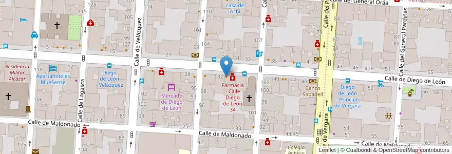 Mapa de ubicacion de Bar Escalera del 34 en Spagna, Comunidad De Madrid, Comunidad De Madrid, Área Metropolitana De Madrid Y Corredor Del Henares, Madrid.