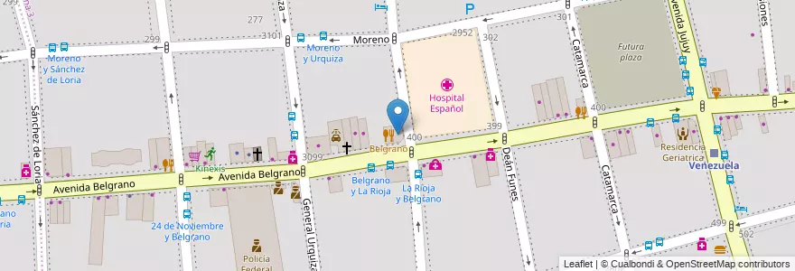 Mapa de ubicacion de Bar Espanol, Balvanera en 아르헨티나, Ciudad Autónoma De Buenos Aires, Comuna 3, 부에노스아이레스.